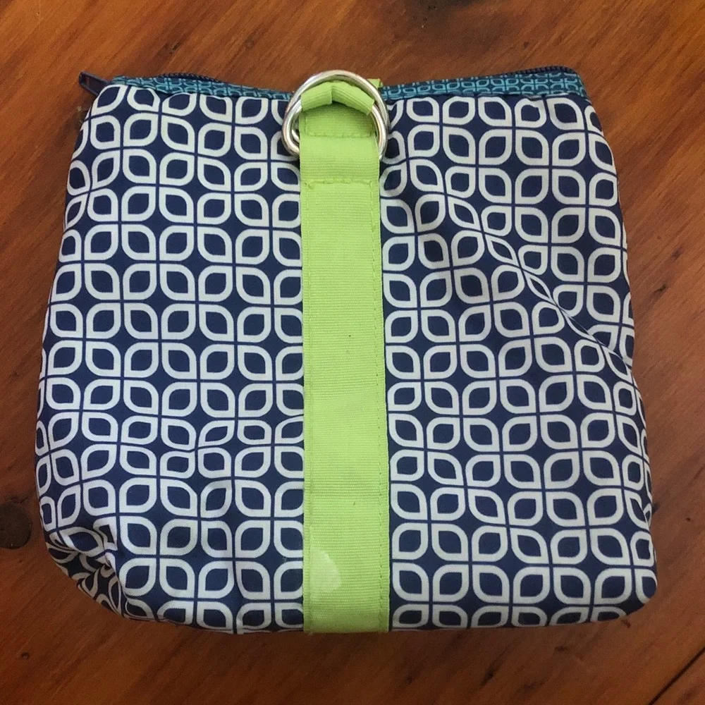 Safety 1st Navy Geometric Insulated Snack Bag with Lime Strap